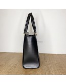 PRADA 1BA113 Black Saffiano + Soft Calfskin Tote Bag with Shoulder Strap - GHW