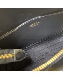 PRADA 1BA113 Black Saffiano + Soft Calfskin Tote Bag with Shoulder Strap - GHW