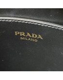 PRADA 1BA113 Black Saffiano + Soft Calfskin Tote Bag with Shoulder Strap - GHW