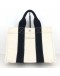 HERMES Classic Canvas Shopping Tote Bag in Off White/Black