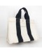 HERMES Classic Canvas Shopping Tote Bag in Off White/Black