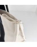 HERMES Classic Canvas Shopping Tote Bag in Off White/Black