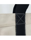 HERMES Classic Canvas Shopping Tote Bag in Off White/Black