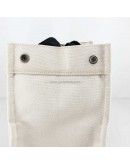 HERMES Classic Canvas Shopping Tote Bag in Off White/Black