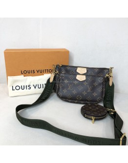 LOUIS VUITTON Monogram Multi Pochette Accessoires with Khaki Shoulder Strap - GHW (Year 2020)