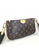 LOUIS VUITTON Monogram Multi Pochette Accessoires with Khaki Shoulder Strap - GHW (Year 2020)