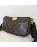 LOUIS VUITTON Monogram Multi Pochette Accessoires with Khaki Shoulder Strap - GHW (Year 2020)