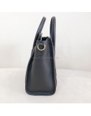CELINE Nano Luggage Handbag with Shoulder Strap in Black Calfskin – GHW