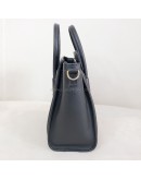 CELINE Nano Luggage Handbag with Shoulder Strap in Black Calfskin – GHW