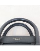 CELINE Nano Luggage Handbag with Shoulder Strap in Black Calfskin – GHW