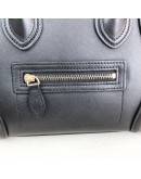 CELINE Nano Luggage Handbag with Shoulder Strap in Black Calfskin – GHW