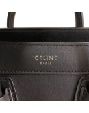 CELINE Nano Luggage Handbag with Shoulder Strap in Black Calfskin – GHW