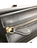 CELINE Nano Luggage Handbag with Shoulder Strap in Black Calfskin – GHW