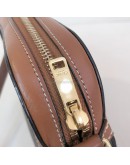 CELINE Small Camera Bag in Triomphe Canvas and Tan Calfskin – GHW