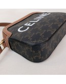 CELINE Small Camera Bag in Triomphe Canvas and Tan Calfskin – GHW