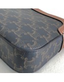 CELINE Small Camera Bag in Triomphe Canvas and Tan Calfskin – GHW