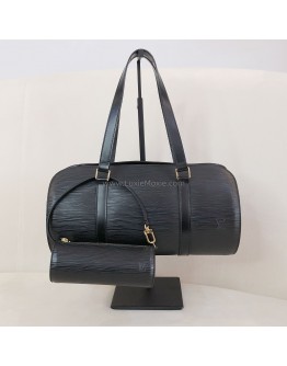 LOUIS VUITTON Black Epi Leather Soufflot Shoulder Bag with Mini Accessoires Pochette – GHW