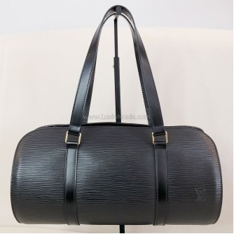 LOUIS VUITTON Black Epi Leather Soufflot Shoulder Bag with Mini Accessoires Pochette – GHW