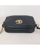 GUCCI GG Marmont Mini Camera Bag in Black Matelasse Chevron Leather – GHW