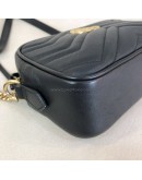 GUCCI GG Marmont Mini Camera Bag in Black Matelasse Chevron Leather – GHW