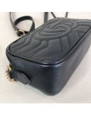 GUCCI GG Marmont Mini Camera Bag in Black Matelasse Chevron Leather – GHW