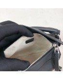 LOEWE Mini Puzzle Edge Bag with Shoulder Strap in Black Classic Calfskin – SHW