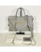 BALENCIAGA Small City Bag with Shoulder Strap in Grey Calfskin – GHW