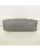 BALENCIAGA Small City Bag with Shoulder Strap in Grey Calfskin – GHW