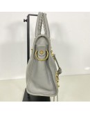 BALENCIAGA Small City Bag with Shoulder Strap in Grey Calfskin – GHW