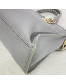 BALENCIAGA Small City Bag with Shoulder Strap in Grey Calfskin – GHW
