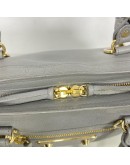 BALENCIAGA Small City Bag with Shoulder Strap in Grey Calfskin – GHW
