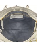 BALENCIAGA Small City Bag with Shoulder Strap in Grey Calfskin – GHW
