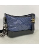 CHANEL Small Gabrielle Hobo Bag in Blue/Black Aged Calfskin – Tri Tone Hardware (26 Series – Year 2019)