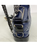 CHANEL Small Gabrielle Hobo Bag in Blue/Black Aged Calfskin – Tri Tone Hardware (26 Series – Year 2019)
