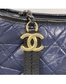 CHANEL Small Gabrielle Hobo Bag in Blue/Black Aged Calfskin – Tri Tone Hardware (26 Series – Year 2019)