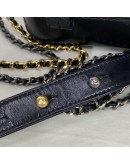 CHANEL Small Gabrielle Hobo Bag in Blue/Black Aged Calfskin – Tri Tone Hardware (26 Series – Year 2019)