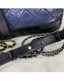 CHANEL Small Gabrielle Hobo Bag in Blue/Black Aged Calfskin – Tri Tone Hardware (26 Series – Year 2019)