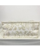 CHRISTIAN DIOR Medium Book Tote in Around the World Motif – Latte/Gold Embroidery (Year 2023)