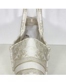 CHRISTIAN DIOR Medium Book Tote in Around the World Motif – Latte/Gold Embroidery (Year 2023)