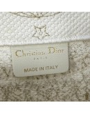 CHRISTIAN DIOR Medium Book Tote in Around the World Motif – Latte/Gold Embroidery (Year 2023)