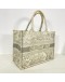 CHRISTIAN DIOR Medium Book Tote in Toile de Jouy – Ecru/Grey Embroidery (Year 2022)