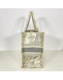 CHRISTIAN DIOR Medium Book Tote in Toile de Jouy – Ecru/Grey Embroidery (Year 2022)