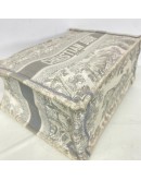 CHRISTIAN DIOR Medium Book Tote in Toile de Jouy – Ecru/Grey Embroidery (Year 2022)