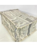 CHRISTIAN DIOR Medium Book Tote in Toile de Jouy – Ecru/Grey Embroidery (Year 2022)