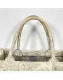 CHRISTIAN DIOR Medium Book Tote in Toile de Jouy – Ecru/Grey Embroidery (Year 2022)