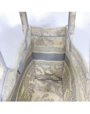 CHRISTIAN DIOR Medium Book Tote in Toile de Jouy – Ecru/Grey Embroidery (Year 2022)