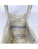 CHRISTIAN DIOR Medium Book Tote in Toile de Jouy – Ecru/Grey Embroidery (Year 2022)