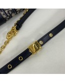 CHRISTIAN DIOR 30 Montaigne East West Bag with Chain in Blue Oblique Jacquard - Antique Gold Hardware (Year 2023)