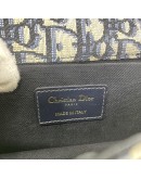 CHRISTIAN DIOR 30 Montaigne East West Bag with Chain in Blue Oblique Jacquard - Antique Gold Hardware (Year 2023)