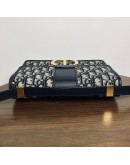 CHRISTIAN DIOR 30 Montaigne Bag in Blue Oblique Jacquard – Antique Gold Hardware (Year 2020)